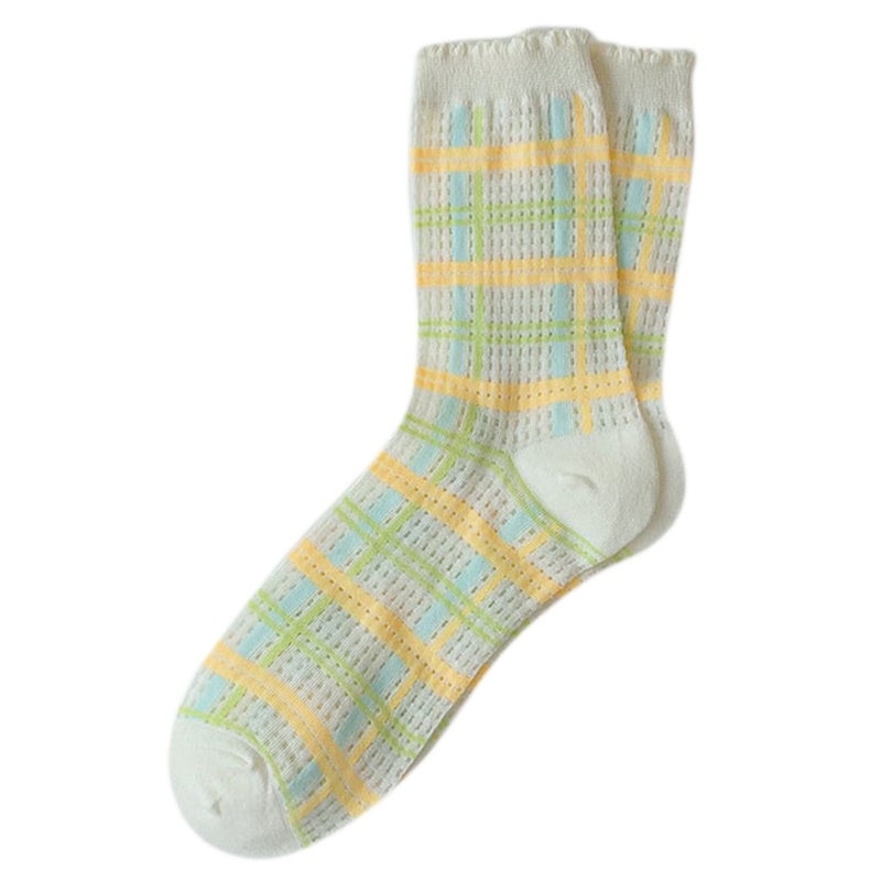 Youyo Vớ Lưới Mỏng Thoáng Khí Họa Tiết Hoa Tulip Màu Kẹo Ngọt Phong Cách Harajuku Hàn Quốc Cho Nữ