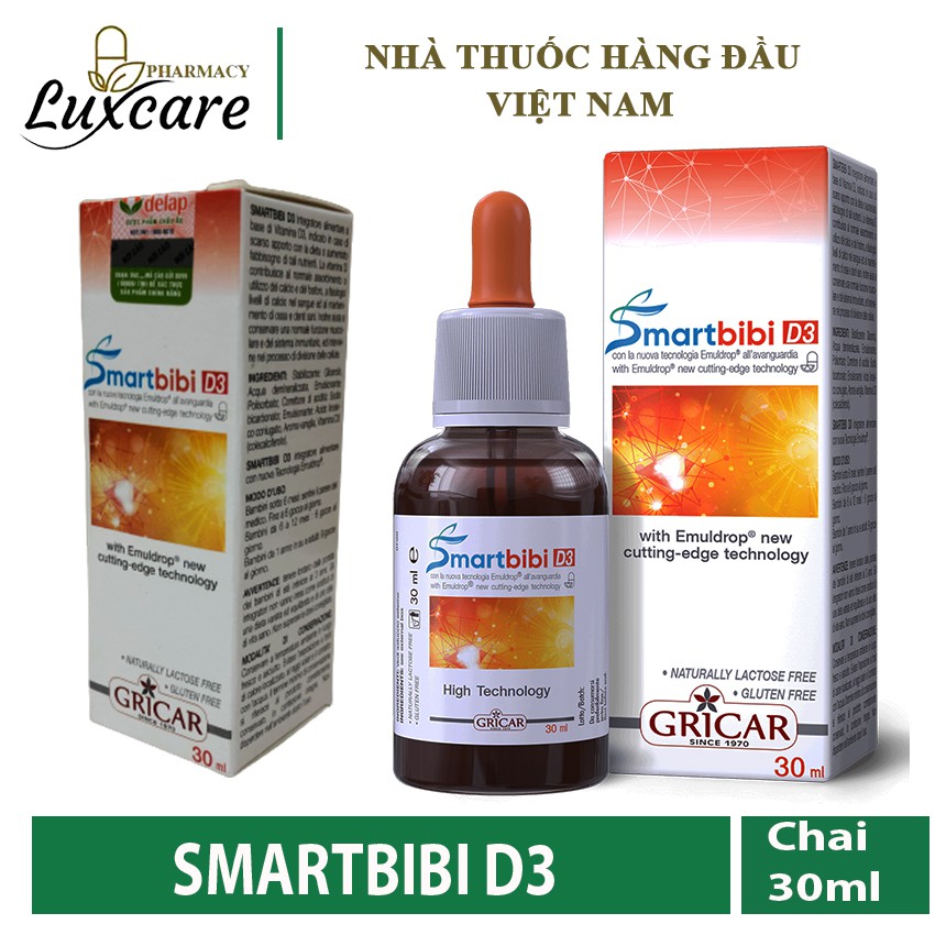 Smartbibi D3 30ml Bổ sung Vitamin D3 cho trẻ sơ sinh và trẻ nhỏ - Luxcare