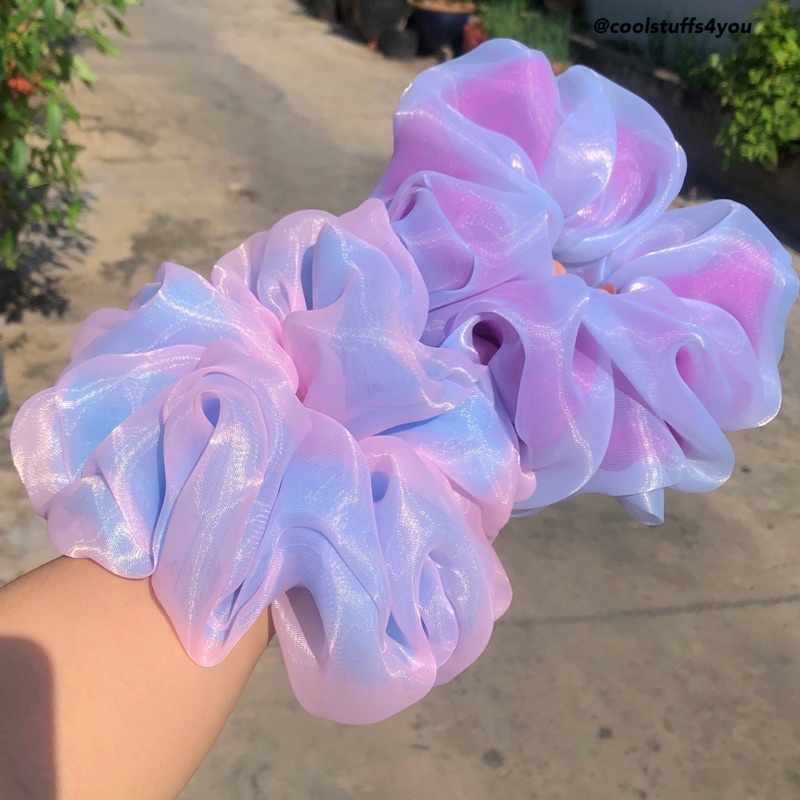 Đồ buộc tóc scrunchies voan phồng 2 lớp tone màu ngọt ngào✨