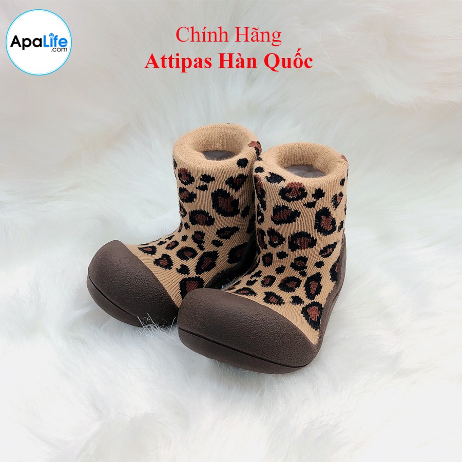 Giày tập đi Attipas Animal - Brown AT014 Hàn Quốc - cho bé trai /bé gái từ 3-24 tháng: đế mềm & chống trượt AT014-015