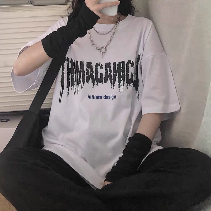 Áo thun tay lỡ form rộng , áo phông unisex chất cotton in hình maca