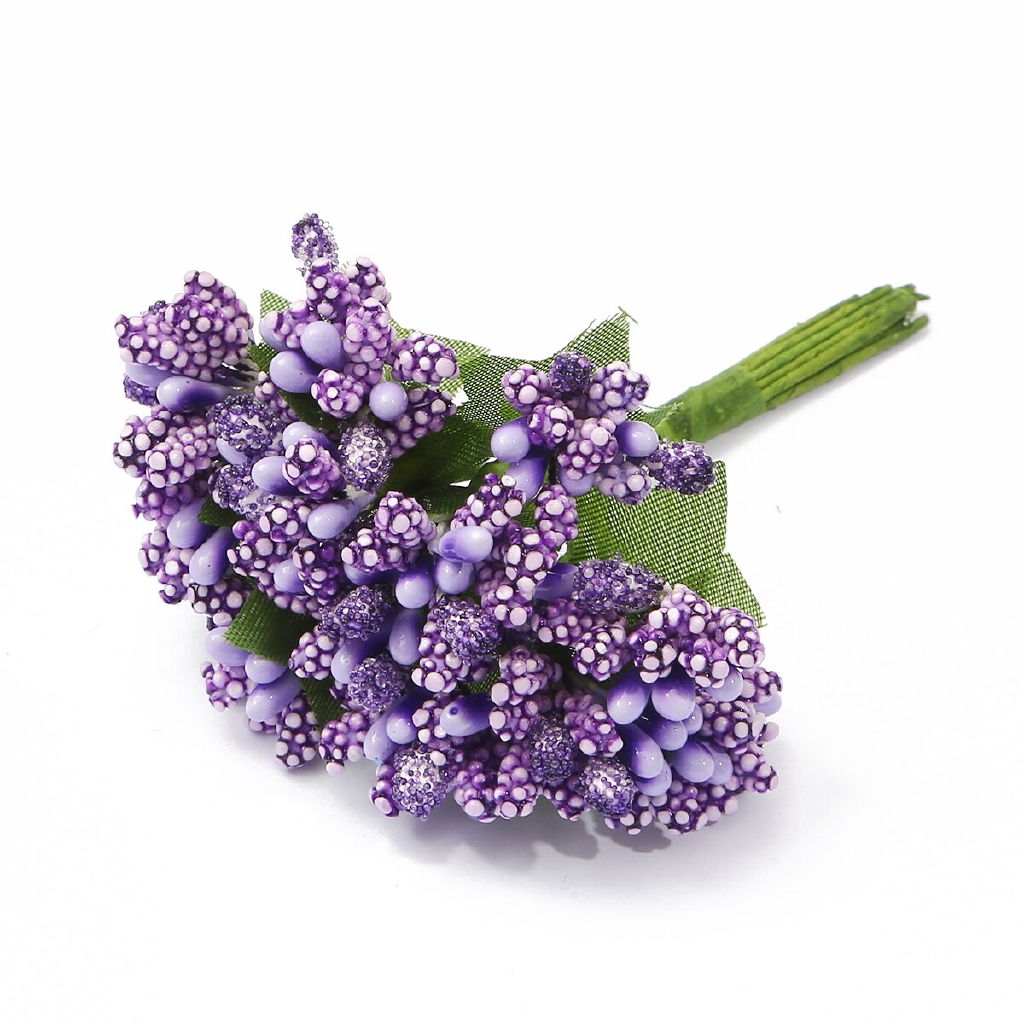 22 Bông Cherry Stamens Bó Hoa Trang Trí Hộp Bánh Cưới Giáng Sinh DIY