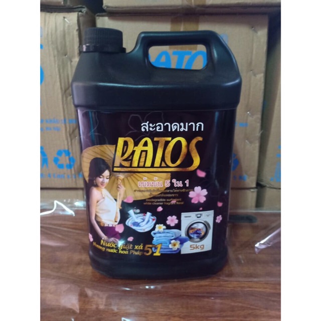 [MUA 1 TẶNG 1] NƯỚC GIẶT RATOS HƯƠNG NƯỚC HOA CAO CẤP CAN 5000ML [TẶNG KÈM CHAI NHỎ 100ML]