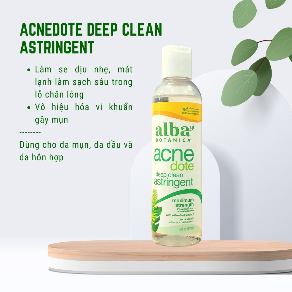 [Mua 1 Tặng 1] Dung dịch làm sạch sâu cho da mụn ALBA BOTANICA ACNEDOTE DEEP CLEAN ASTRINGENT 177ml