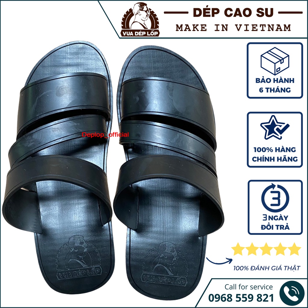 Dép cao su 3 quai ngang đế dày thương hiệu deplop_official trẻ trung lịch sự DL46