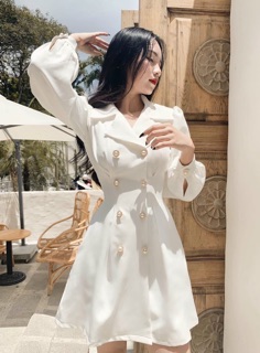 ĐẦM VEST NÚT BO EO