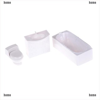 3 mô hình bồn tắm, bồn cầu và bồn rửa tay trang trí ngôi nhà búp bê