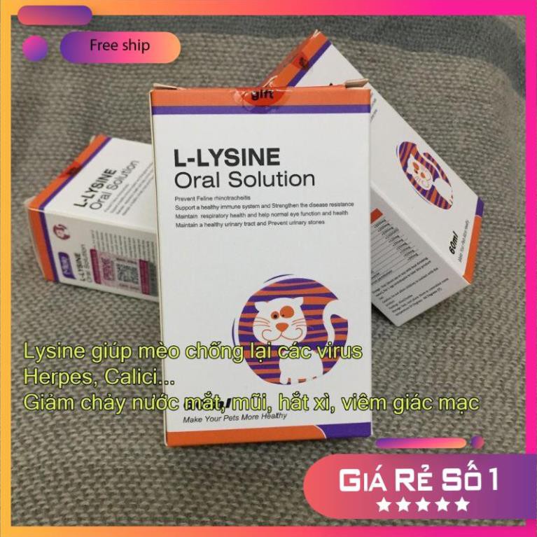 COMBO Lysine, Taurine uống và Nhỏ mắt mũi cho mèo (trị calici, herpes viruss)viêm loét giác mạc, xổ mũi