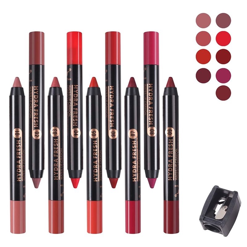 Son Môi Kiêm Chì Kẻ Viền Môi Lâu Trôi Không Thấm Nước Chống Dính Cốc 9 Màu Tùy Chọn