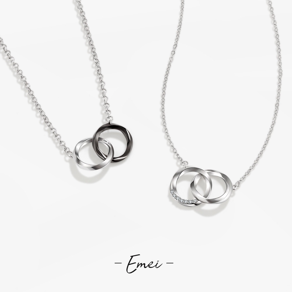 Vòng cổ Mặt Nhẫn Đôi Thiết Kế Đơn Giản Chất Lượng Cao Cho Cặp Đôi