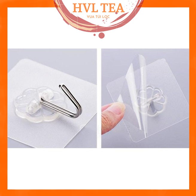 Móc dán tường siêu dính trong suốt, chịu lục tốt, 6x6cm, MY2, Móc treo - HVL TEA