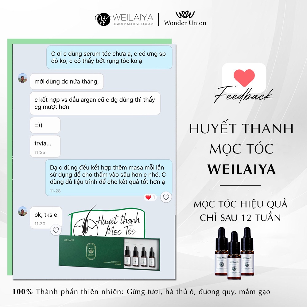 Serum huyết thanh mọc tóc Weilaiya HOKA ngăn ngừa rụng và kích thích mọc tóc nhanh chóng 8 lọ 5ml