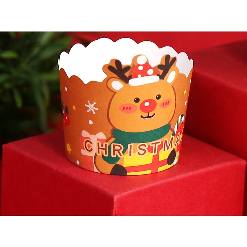 50 đế bánh Cupcake 4 kiểu hình giáng sinh thẻ