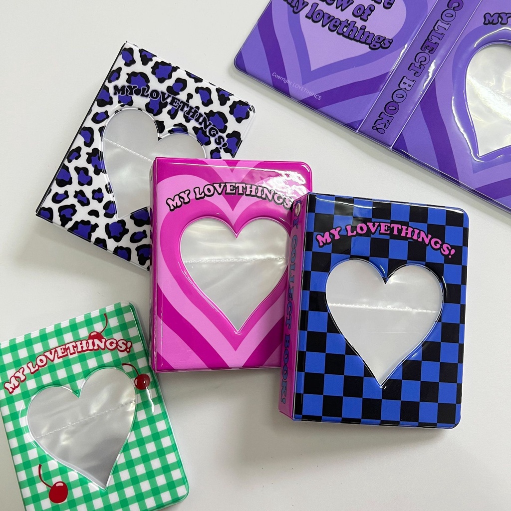 Album đựng ảnh 3inch họa tiết da báo có khung hình tim dễ thương độc đáo