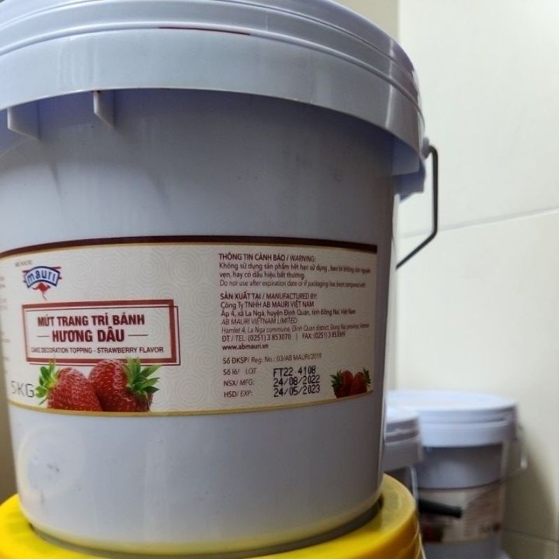 Mứt dâu trang trí bánh AB/Mauri - Xô 5kg