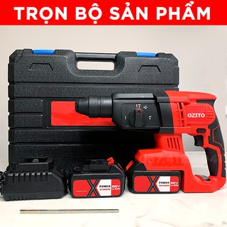 Máy khoan đục bê tông dùng pin ozito 88v 3 chức năng - pin 10 cell - động cơ từ máy khoan có búa - khoan pin không than
