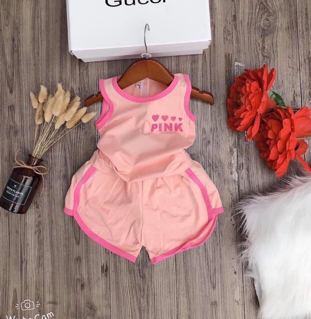 Set ba lỗ Pink siêu cute cho bé yêu