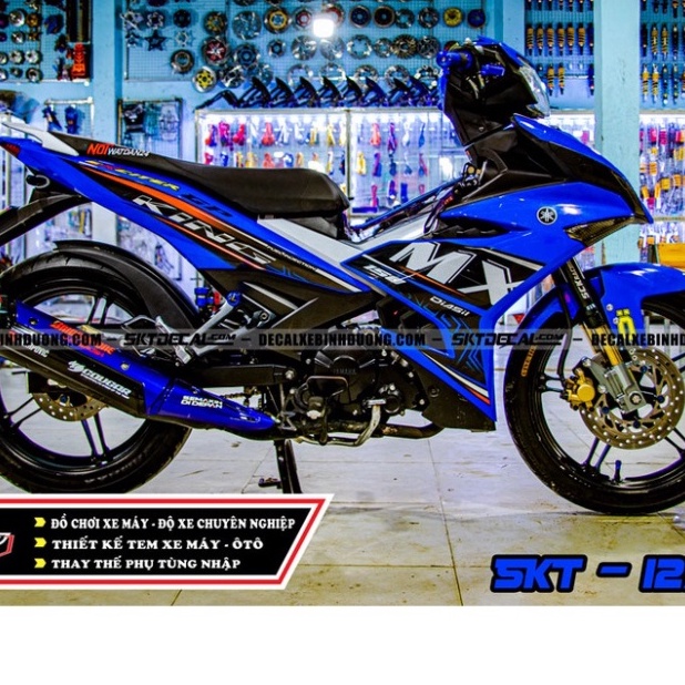 Gía sốc tem trùm exciter 150 xanh đen bạc MX KING , tem decal xe siêu rẻ ,đẹp,chất