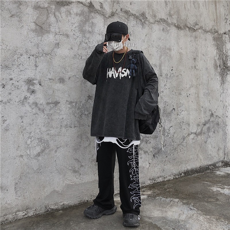 Áo sweater nữ form rộng, áo sweater hiphop form rộng tay dài loang mặc nhà đi chơi thời trang unisex ulzzang hàn quốc | BigBuy360 - bigbuy360.vn