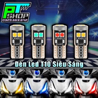 Đèn led canbus t10 gắn demi, đồng hồ, xinhan xe future, rsx, wave có 5 màu