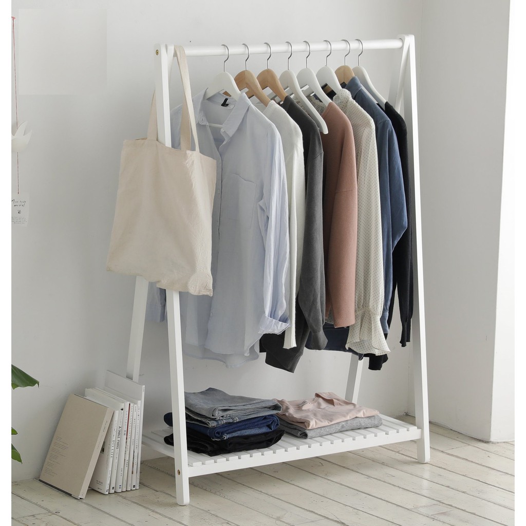 GIÁ TREO QUẦN ÁO CHỮ A HÀN QUỐC 1 TẦNG SIZE M MÀU TRẮNG- A HANGER 1FM WHITE - NỘI THẤT HÀN