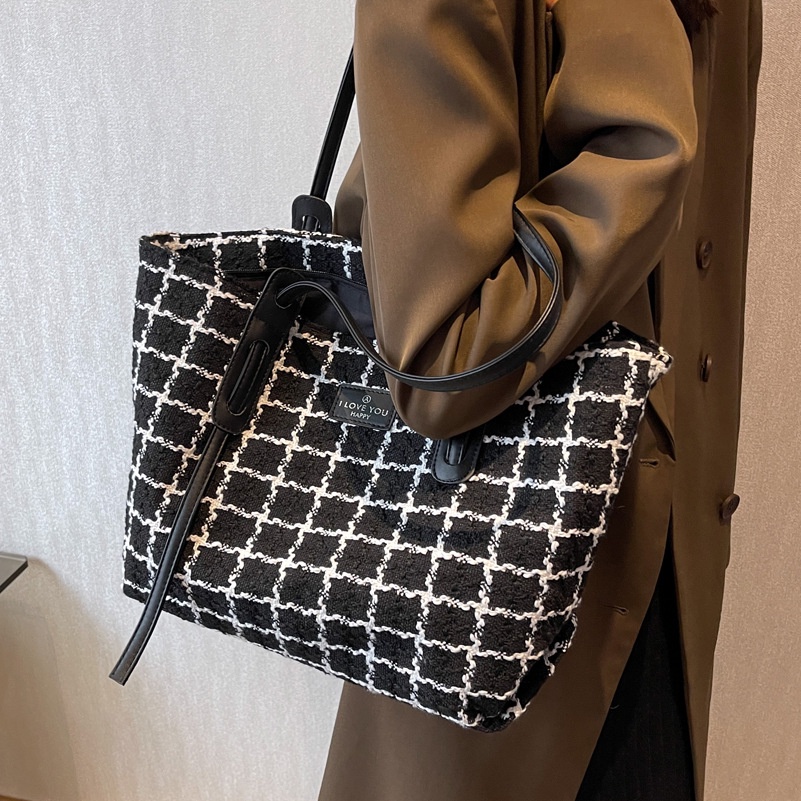 Túi Đeo JASMIN NOIR vai họa tiết sọc caro tùy chọn màu sắc thiết kế thời trang cho nữ