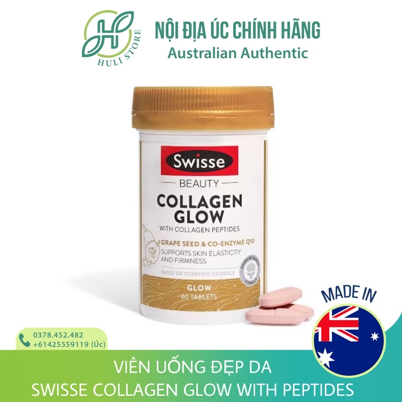 Viên uống đẹp da Collagen Swisse Collagen Glow Peptides