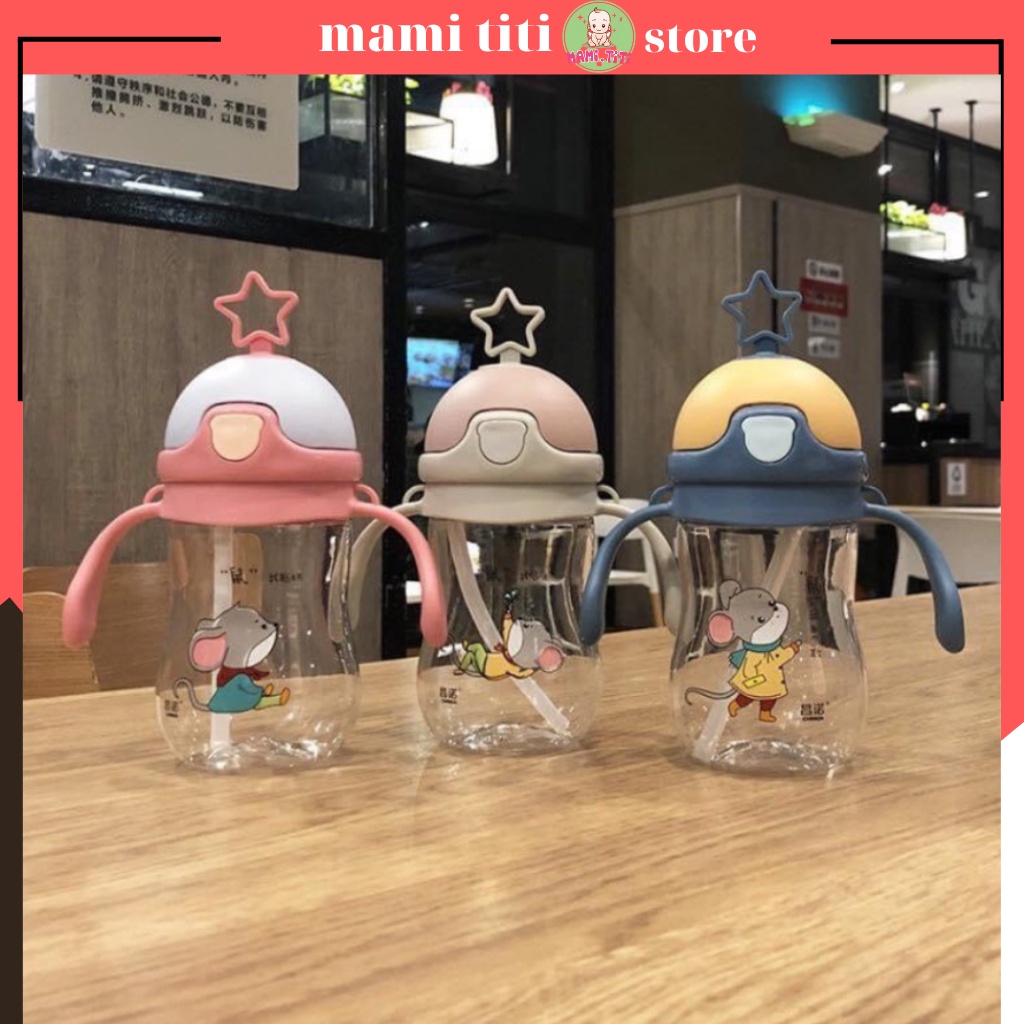 Bình uống nước chống sặc cho bé hình ngôi sao cute dung tích 280ml