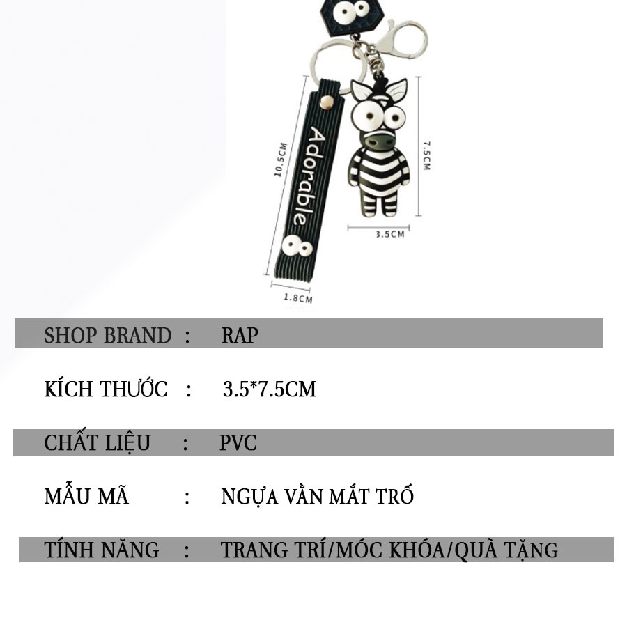 ★Móc khóa, móc túi hươu cao cổ mắt nổ mắt xịt hài hước cute dùng làm quà tặng, dây treo balo, túi xách, ví cầm tay - Rap