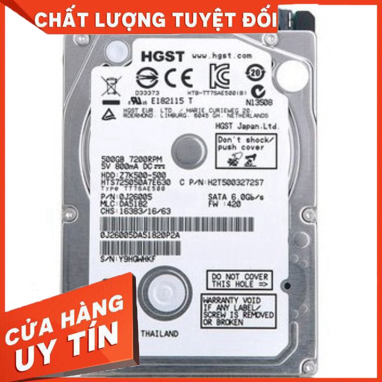 Ổ cứng Sata 500Gb / 5400rpm 2.5&quot; Bh 36 tháng