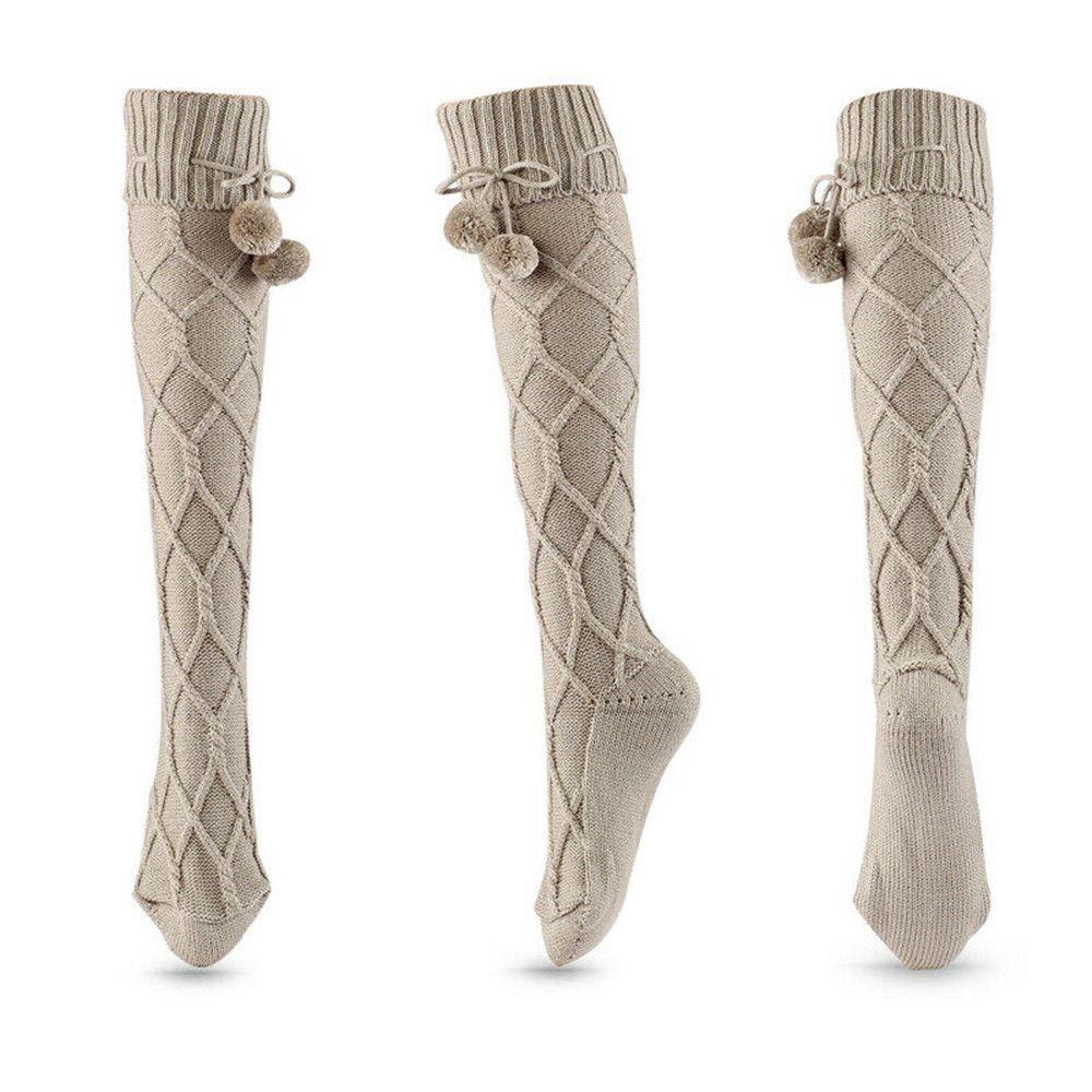 Vớ Dài Ngang Đùi Giữ Ấm Mùa Đông Đính Bóng Lông Mềm Mại