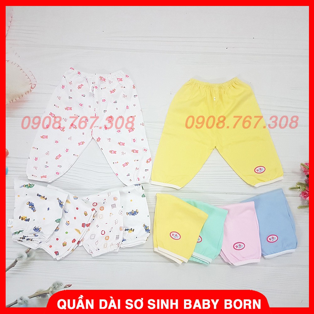 [COMBO 10] Quần Sơ Sinh Baby Born Màu Và Quần In Họa Tiết Chất Cotton Mỏng, Mát Cho Bé