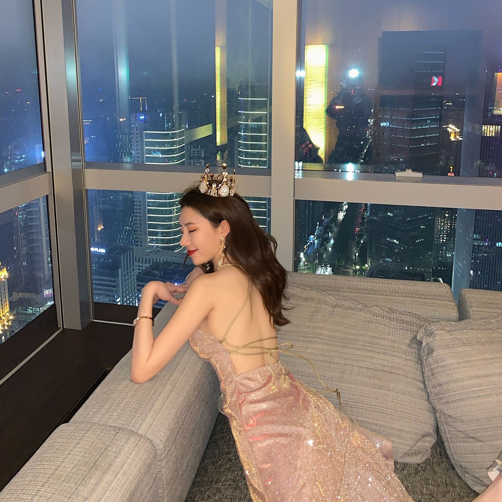 🌸Hàng Order🌸Váy Body 2 Dây Vắt Eo Đuôi Cá Sexy Lấp Lánh 🌸Hàng Quảng Châu