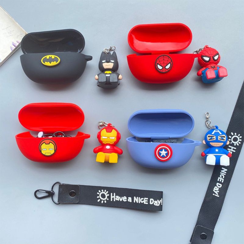 Bộ hộp đựng tai nghe Bluetooth không dây Silicon Họa Tiết Hoạt Hình Cho Sony Wf-Sp800N kèm dây đeo