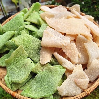 Mứt dừa non miếng mix 2 vị 1kg ( Mứt dừa non lá dứa,  mứt dừa non sữa)