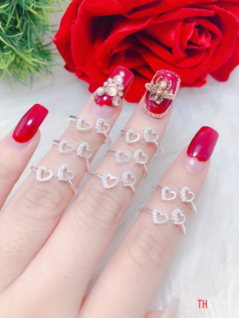 NHẪN NỮ MẶT TIM HỞ FREE SIZE