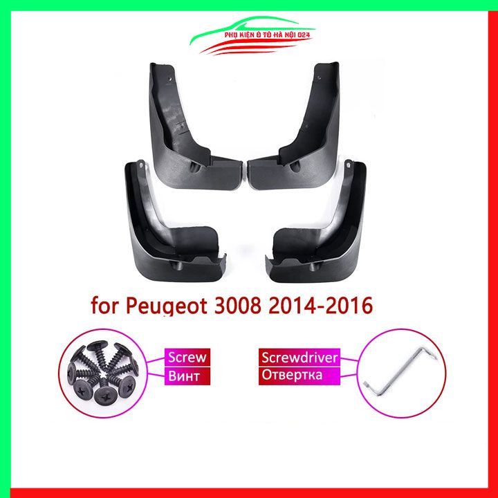 Bộ 4 chắn bùn Peugeot 3008 2014-2016 chuẩn theo xe