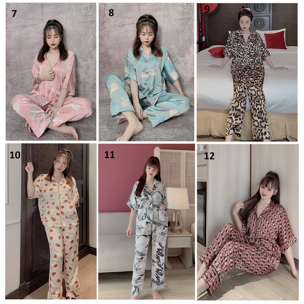 Đồ Bộ Lụa Mới-Satin Tay Lửng Cánh Dơi Quần Dài (Phần 2)