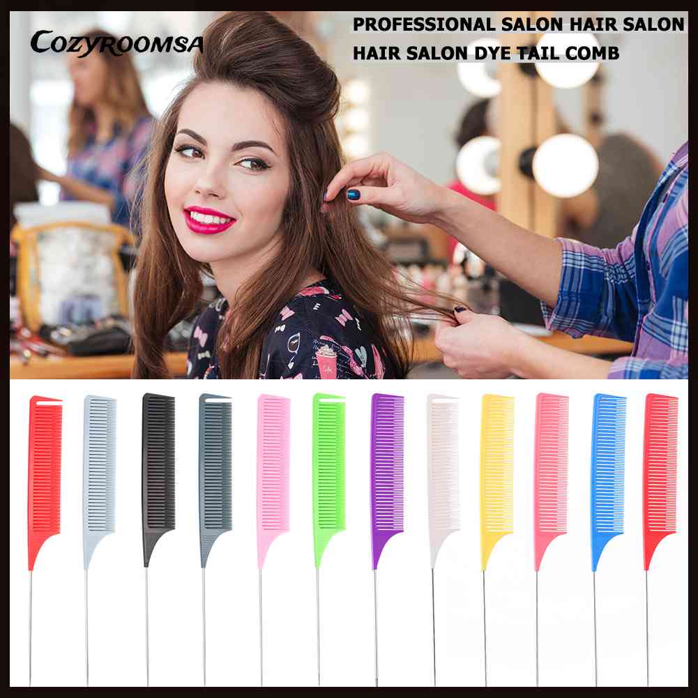 Lược Nhựa Nhuộm Tóc Có Đuôi Lông Kim Loại Mịn