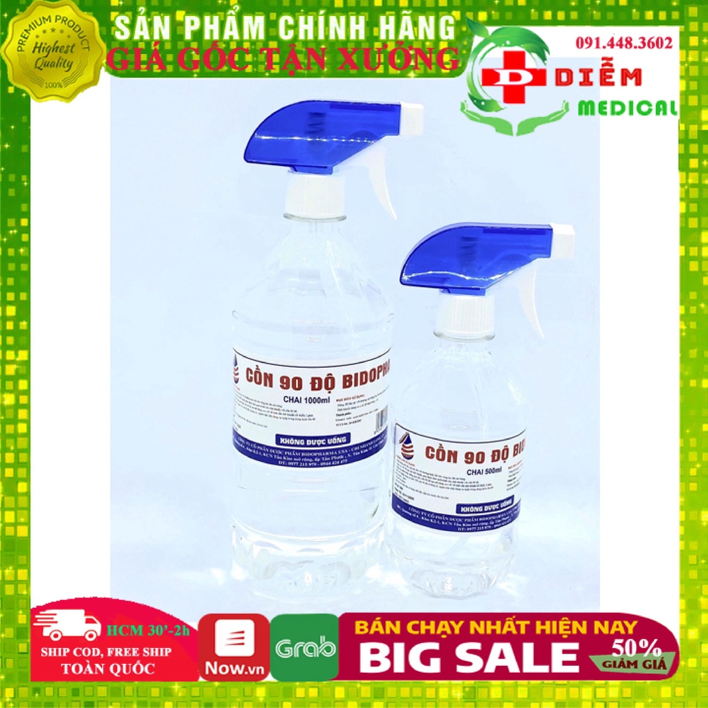 Cồn Xịt Sát Khuẩn 70 90 Độ 500ml 1000ml Khử Khuẩn Rửa Tay Chống Dịch | BigBuy360 - bigbuy360.vn