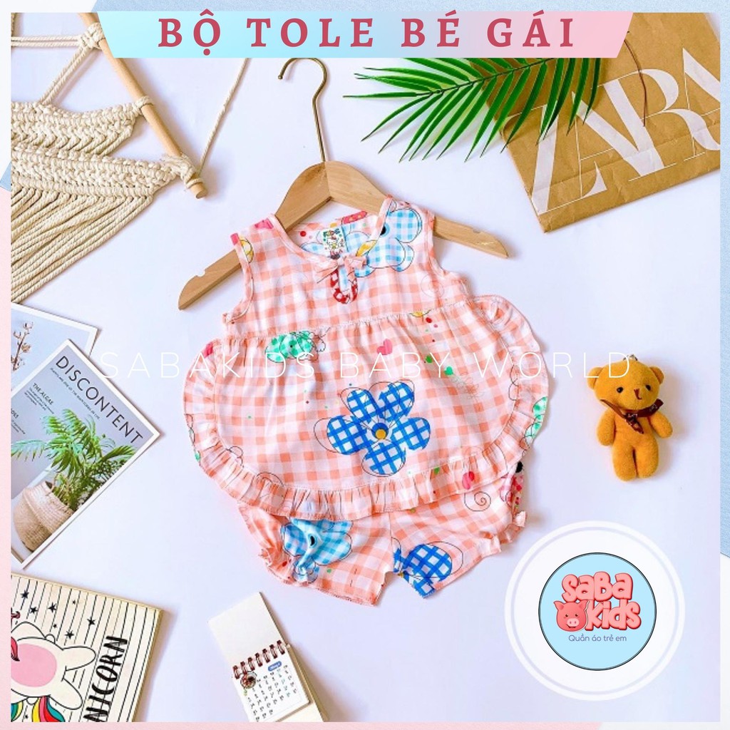 Bộ Tole Chất Tôn Lanh Cho Bé Gái SABAKIDS Cánh Xòe Mát Mẻ Siêu Xinh Mặc Hè Cho Bé