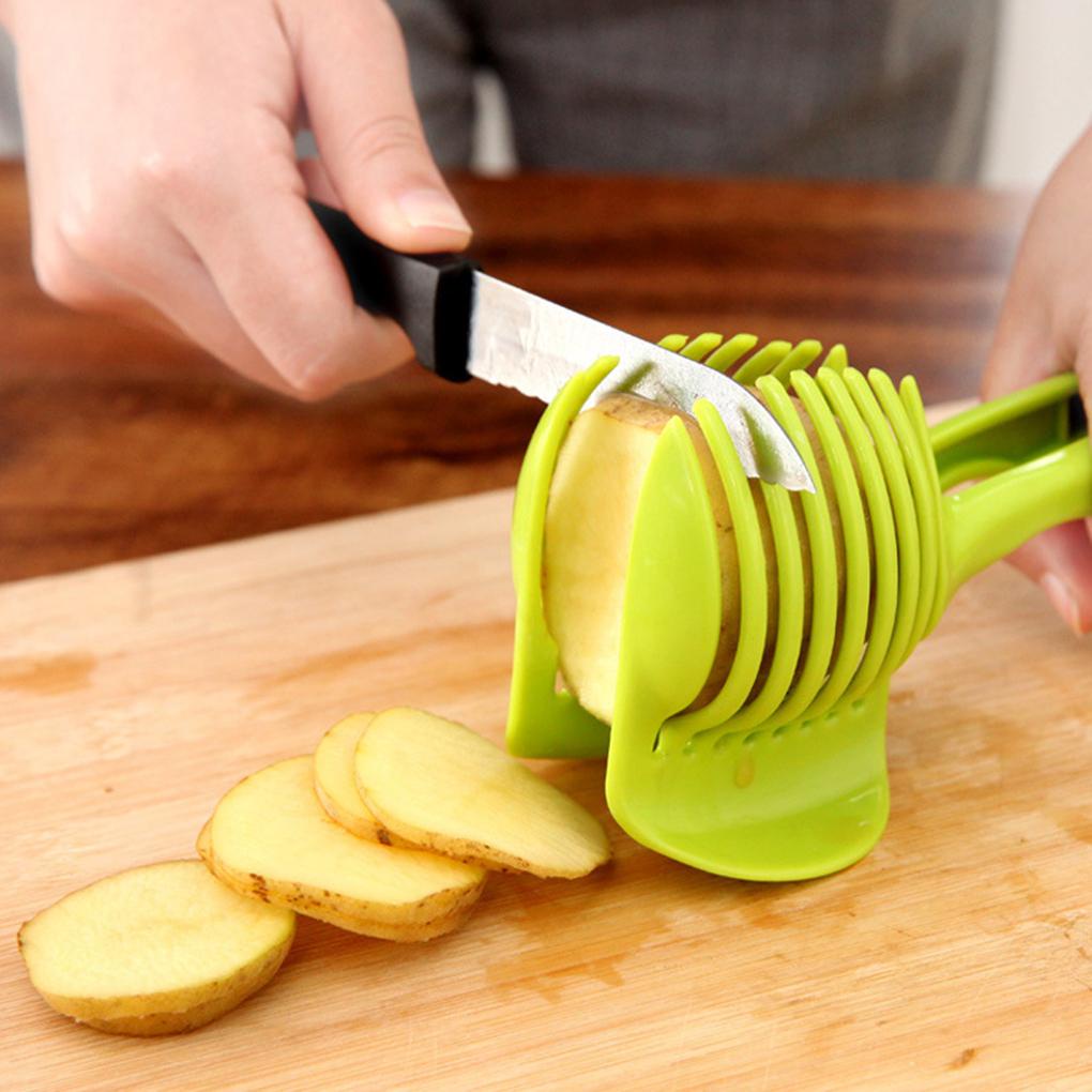 Dụng Cụ Cắt Cà Chua Khoai Tây / Chanh / Tròn Bằng Nhựa ff86 Tiện Lợi Dành Cho Nhà Bếp