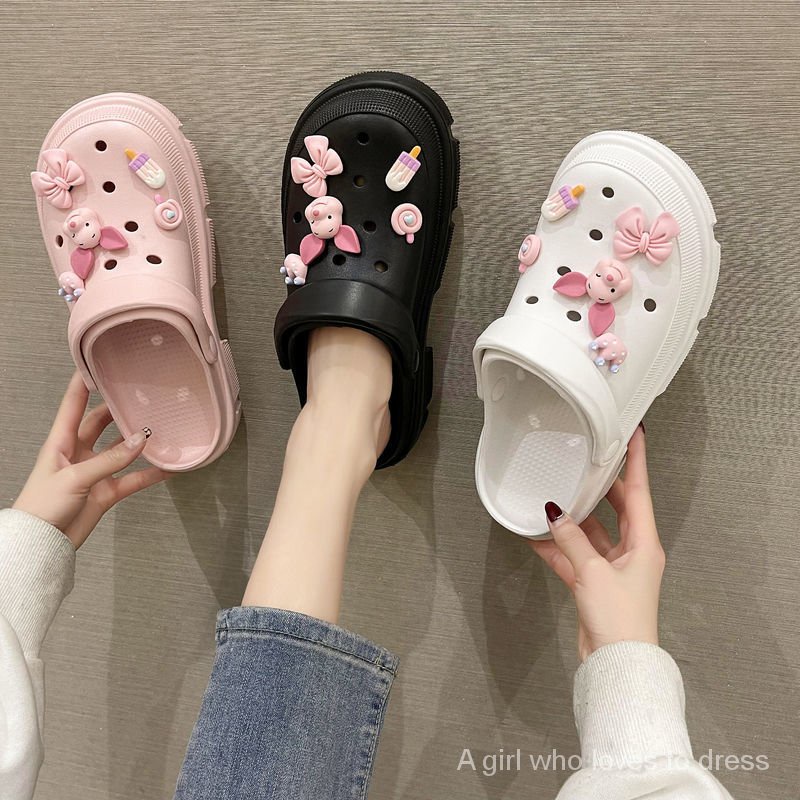 Dép Bít Mũi Tăng Chiều Cao Có Lỗ Thoáng Khí Mẫu Mới Thời Trang Đi Biển Cho Nữ FF2279