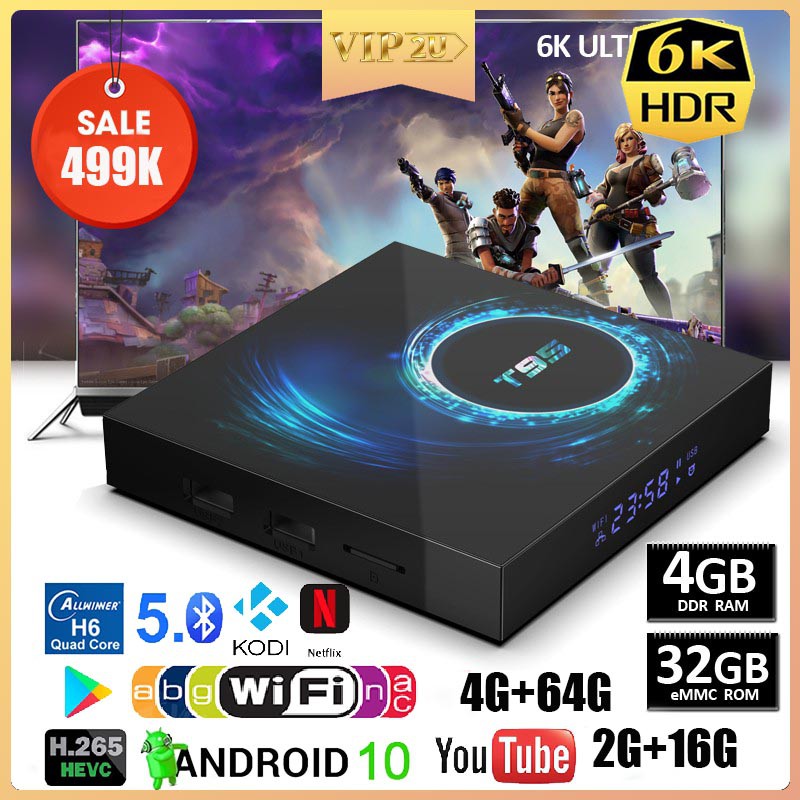 Tv Box Android 10 4g 64gb 32gb Allwinner H616 1080p H.265 4k và phụ kiện cao cấp