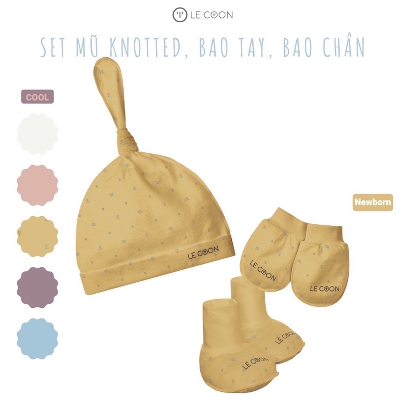 Le coon - Set mũ, bao tay, bao chân 100% cotton