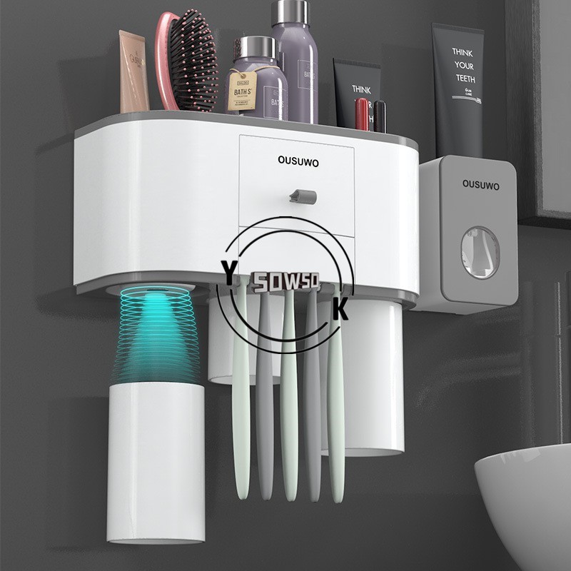 Oenen Bathroom Toothbrush Holder Nordic Style Storage Rack PP Environmental Protection Material 850g