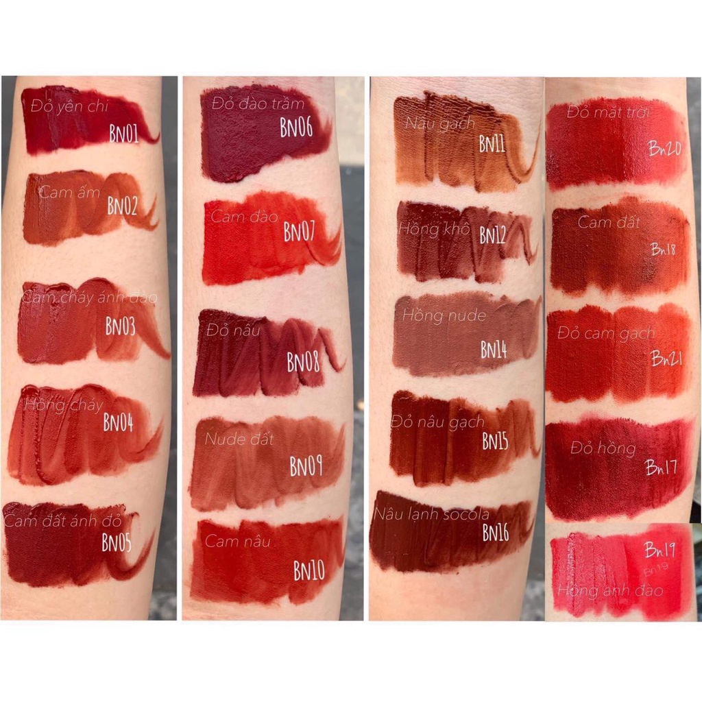 Son Kem Bernice Chính Hãng - Chất Son Nhung Lì Siêu Mịn Môi, Lâu Trôi