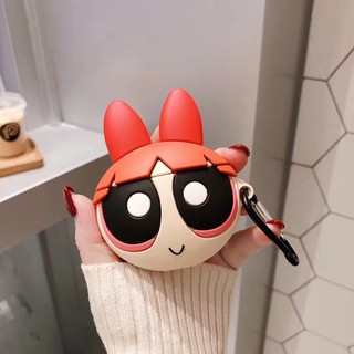 iphone Xr Xs max X Phim hoạt hình dễ thương Powerpuff Girls Soft Silicone Airpods Case