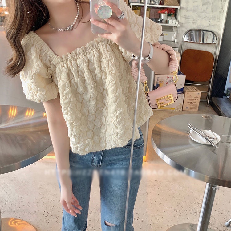 Áo Sơ Mi chiffon Tay Phồng Phong Cách Phương Tây Thời Trang Mùa Hè 2022 Mới Cho Nữ