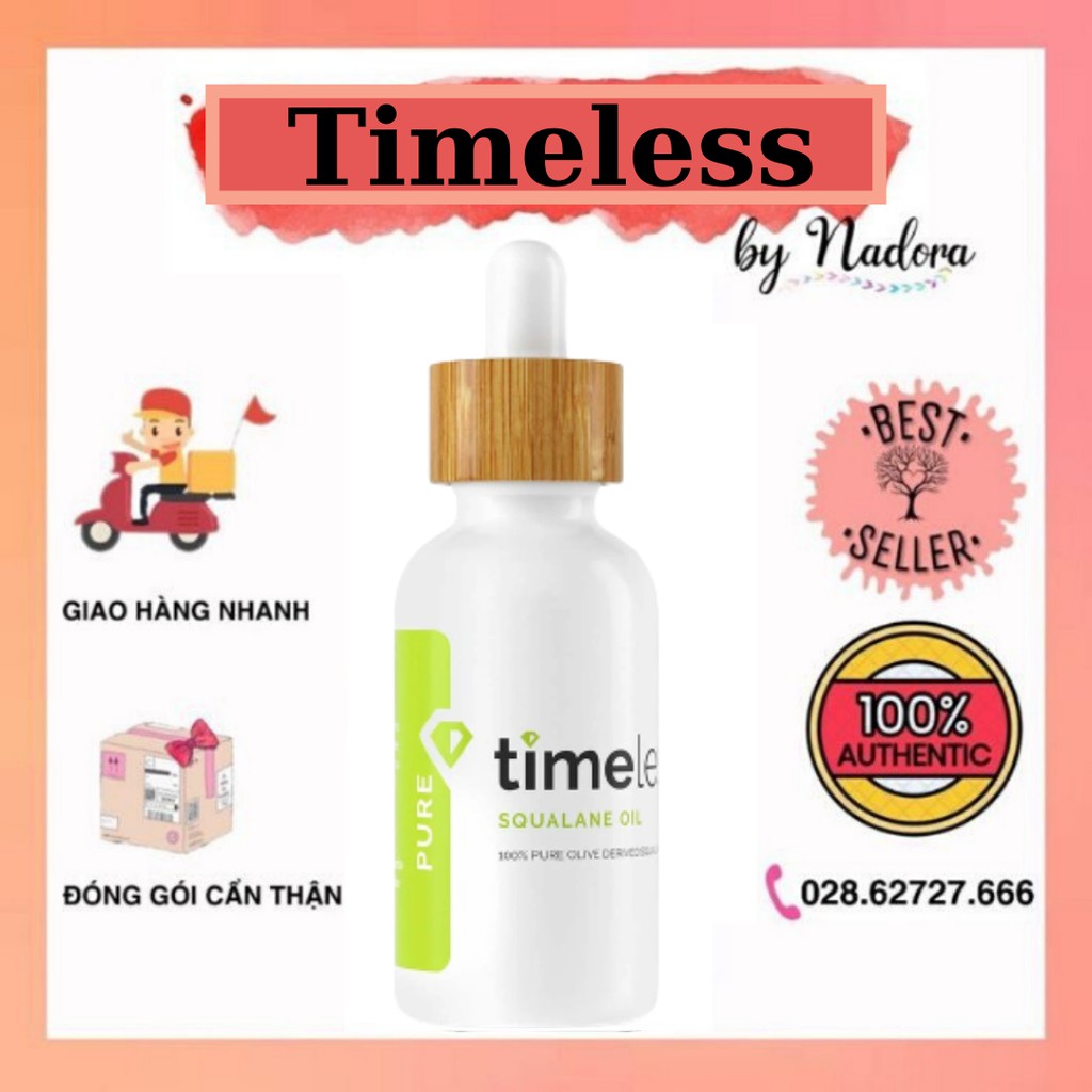 Dầu Dưỡng Hồi Phục Da Timeless 100% Pure Squalane Oil (30ml)